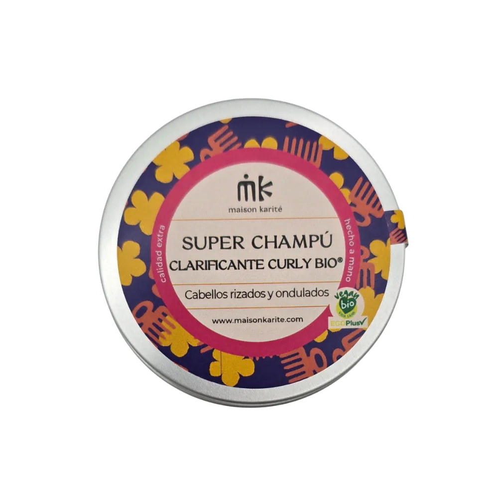 Maison Karité Solido Super Champú Clarificante CurlyBio Lata 75g Maison Karité Solido Super Champú Clarificante CurlyBio Lata 75g